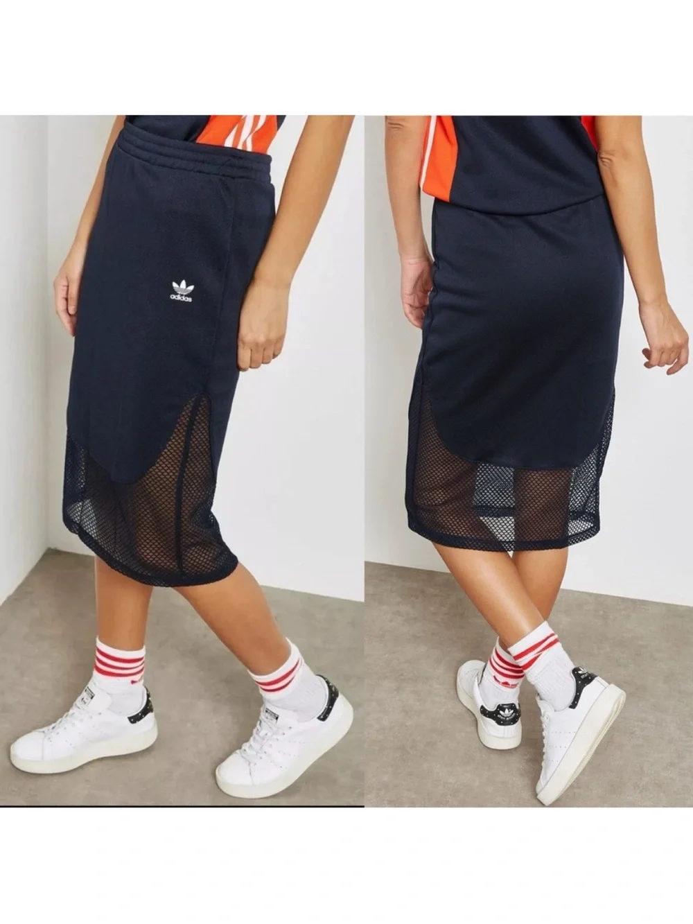 NWT Adidas Osaka Midi Skirt Sz S Navy Blue Athletic
